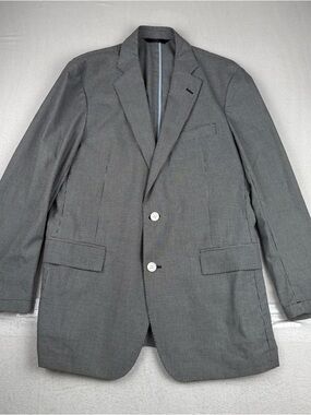 Brooks Brothers Regent Fit Gray White Black Houndstooth Cotton Sport Coat 40R
